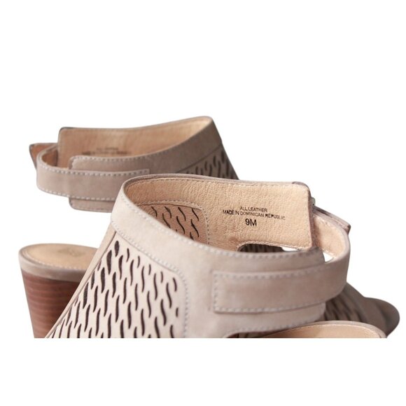 Antonio Melani Womens Lyona Tuscan Taupe Peep Toe Leather Heeled Sandals 9M - Picture 9 of 16